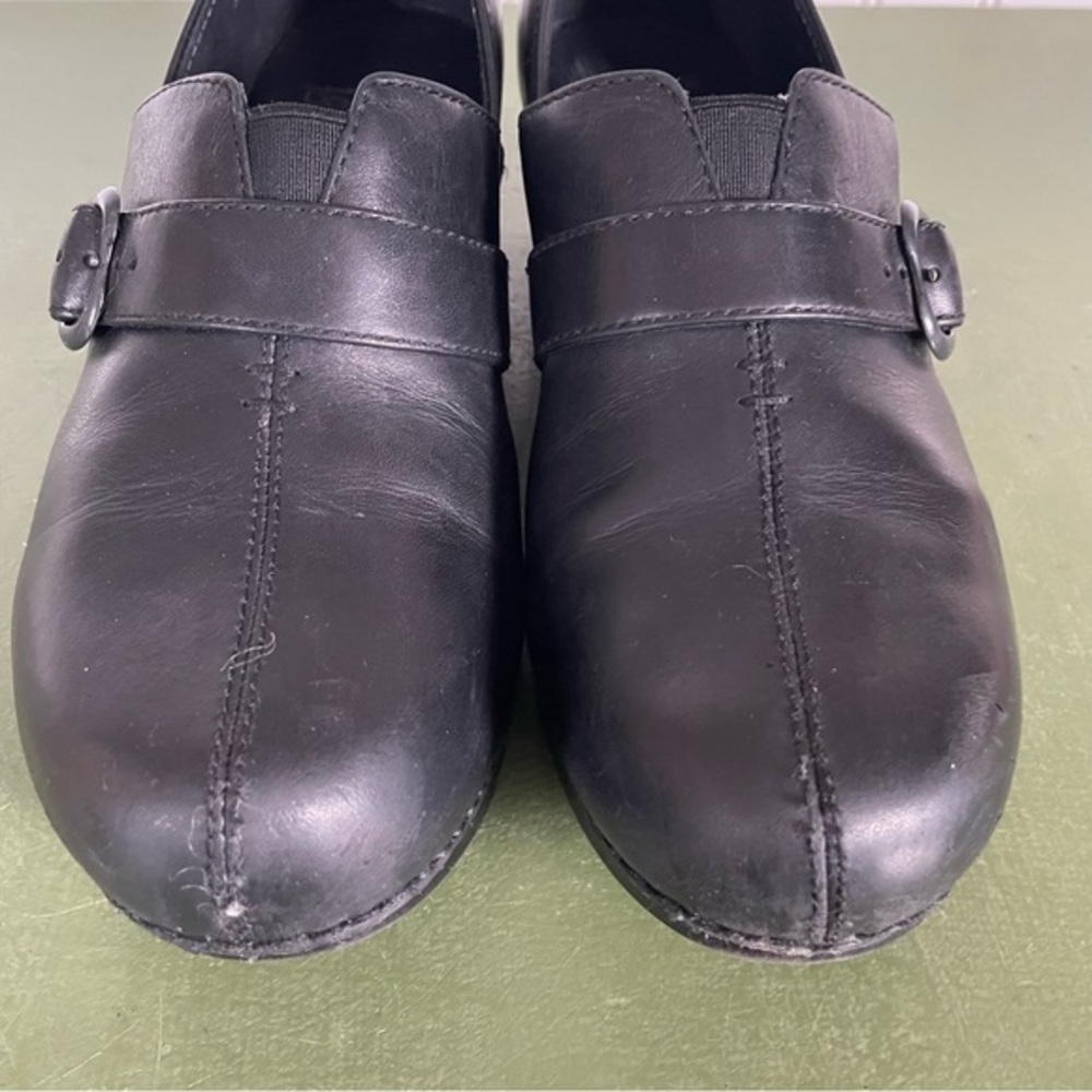 Dansko TAMARA Pro Clogs/Shoes w Buckled Monk Strap in Black Leather - Picture 7 of 9